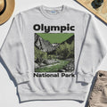 Olympic National Park Sweatshirt, Vintage Mountain River Scene Sweatshirt For Outdoor Adventure Campers 4