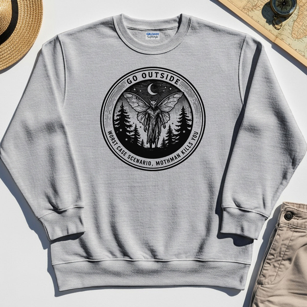Funny Mothman Sweatshirt For Campers 4