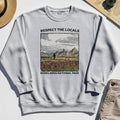 Sasquatch Respect The Locals Sweatshirt, Bigfoot Hiking Through Badlands National Park Sweatshirt 1