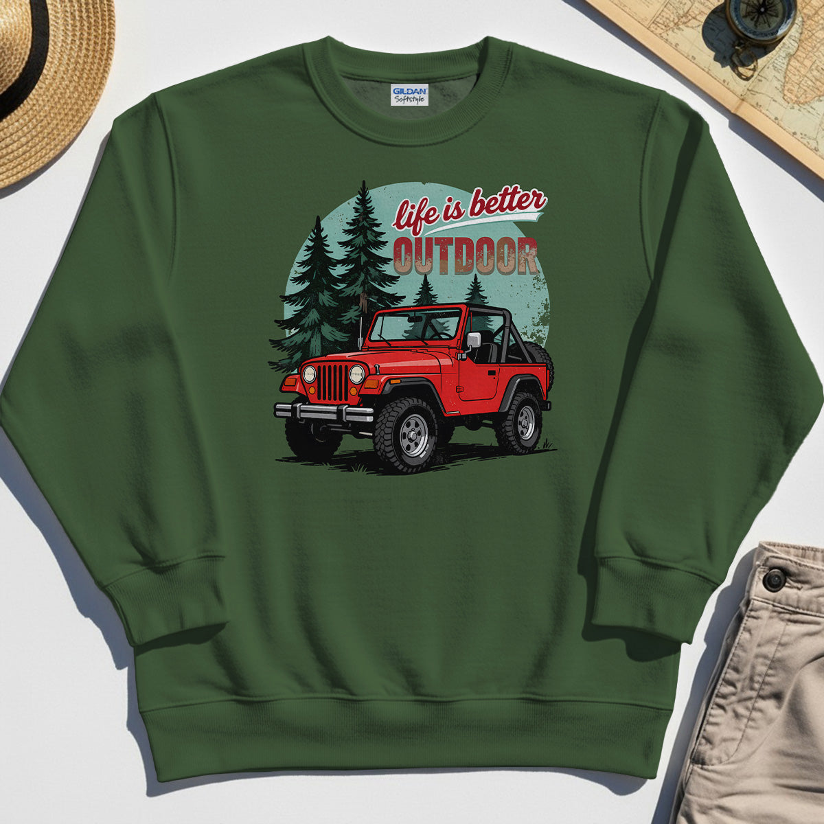 "Life Is Better Outdoor" Sweatshirt, Adventure Off-Road Camping Outdoor Sweatshirt 5