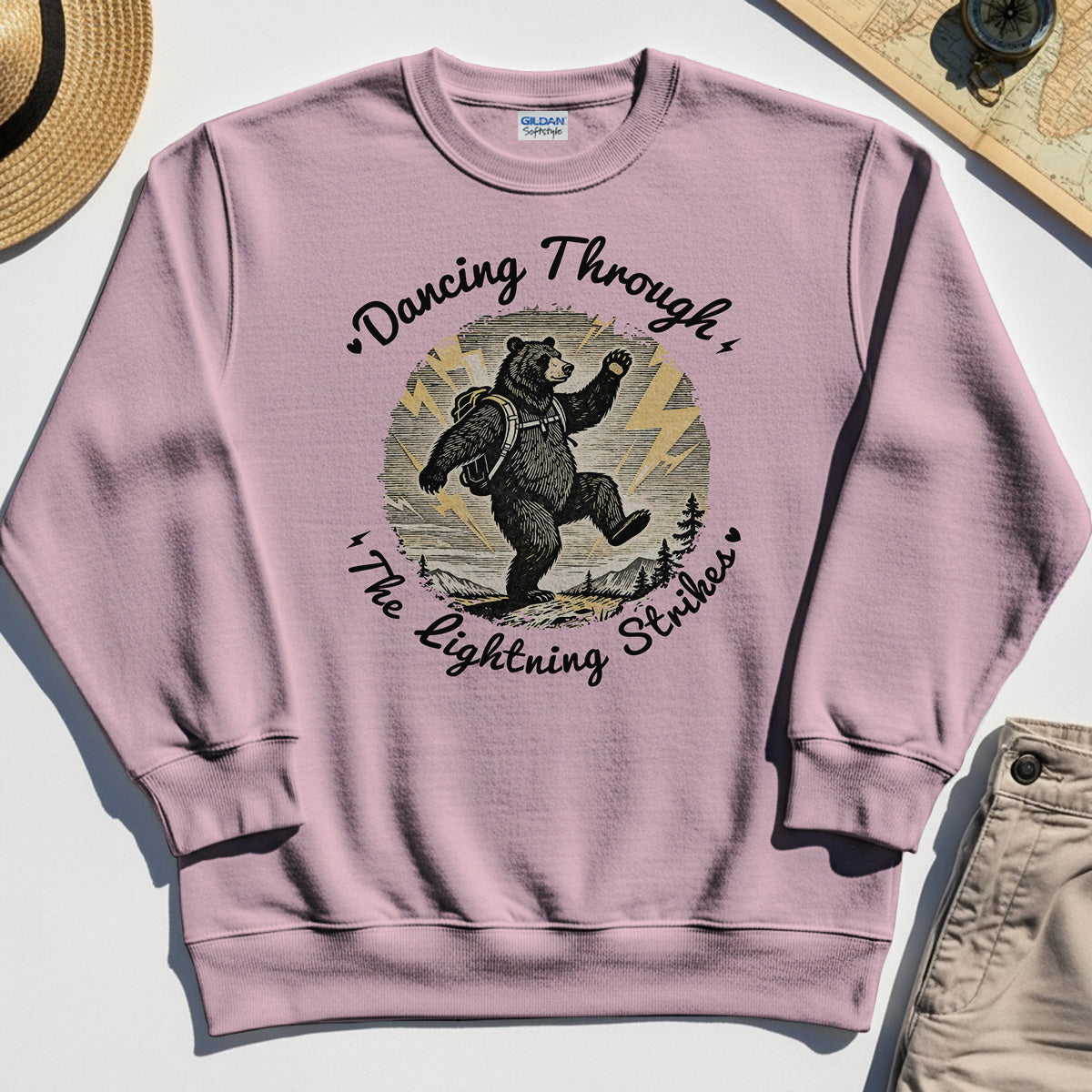 Dancing Through The Lightning Strikes Camping Bears Sweatshirt 5