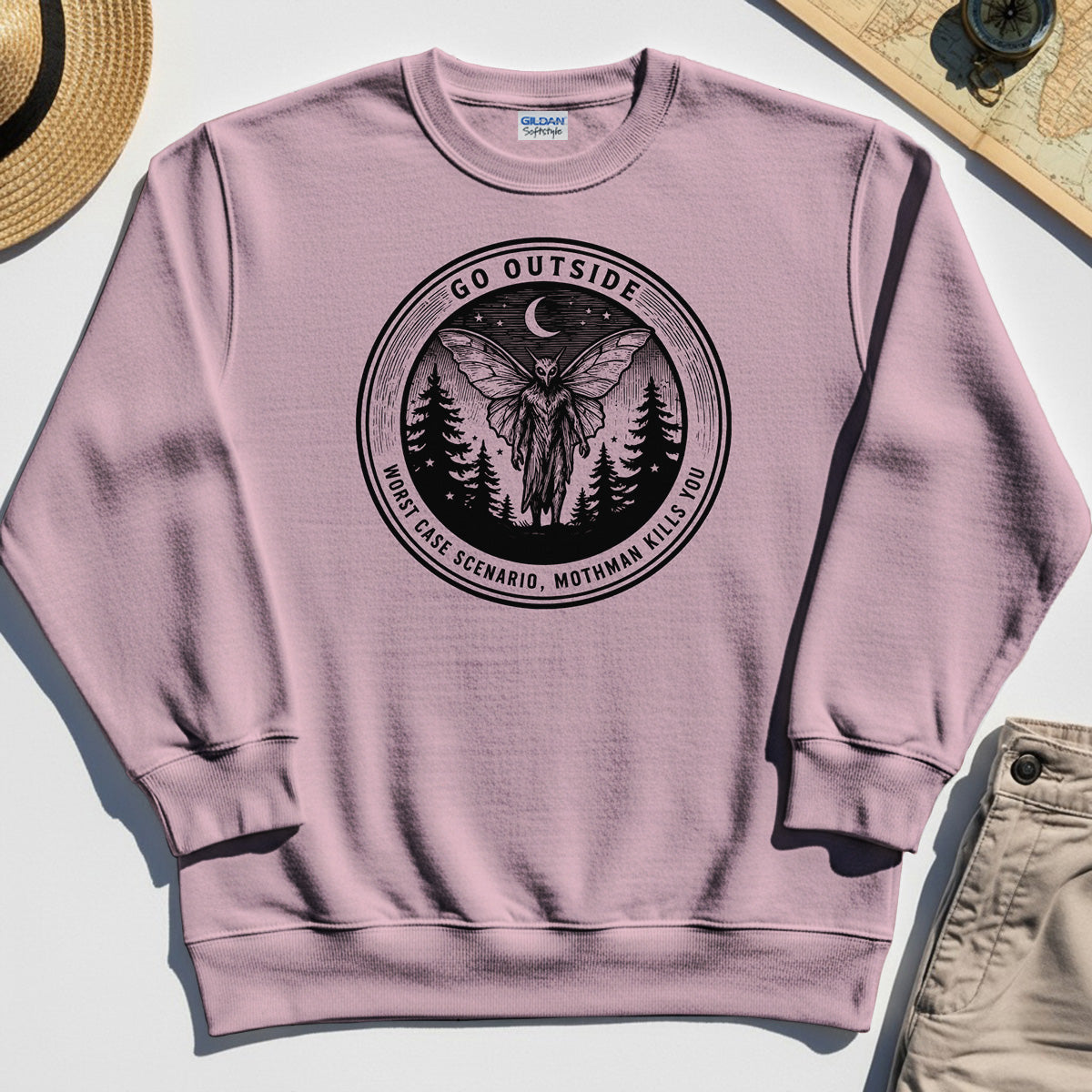 Funny Mothman Sweatshirt For Campers 5