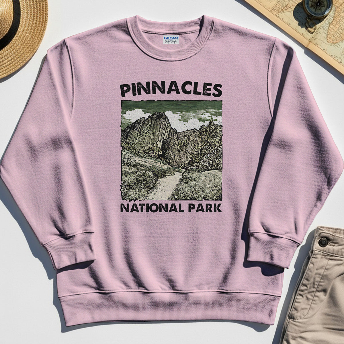 Pinnacles National Park Sweatshirt, Vintage Nature Camping Adventure Sweatshirt 5