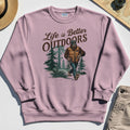 Bigfoot Life Is Better Outdoors Sweatshirt, Retro Camping Graphic Sweatshirts For Outdoor Adventurers 5