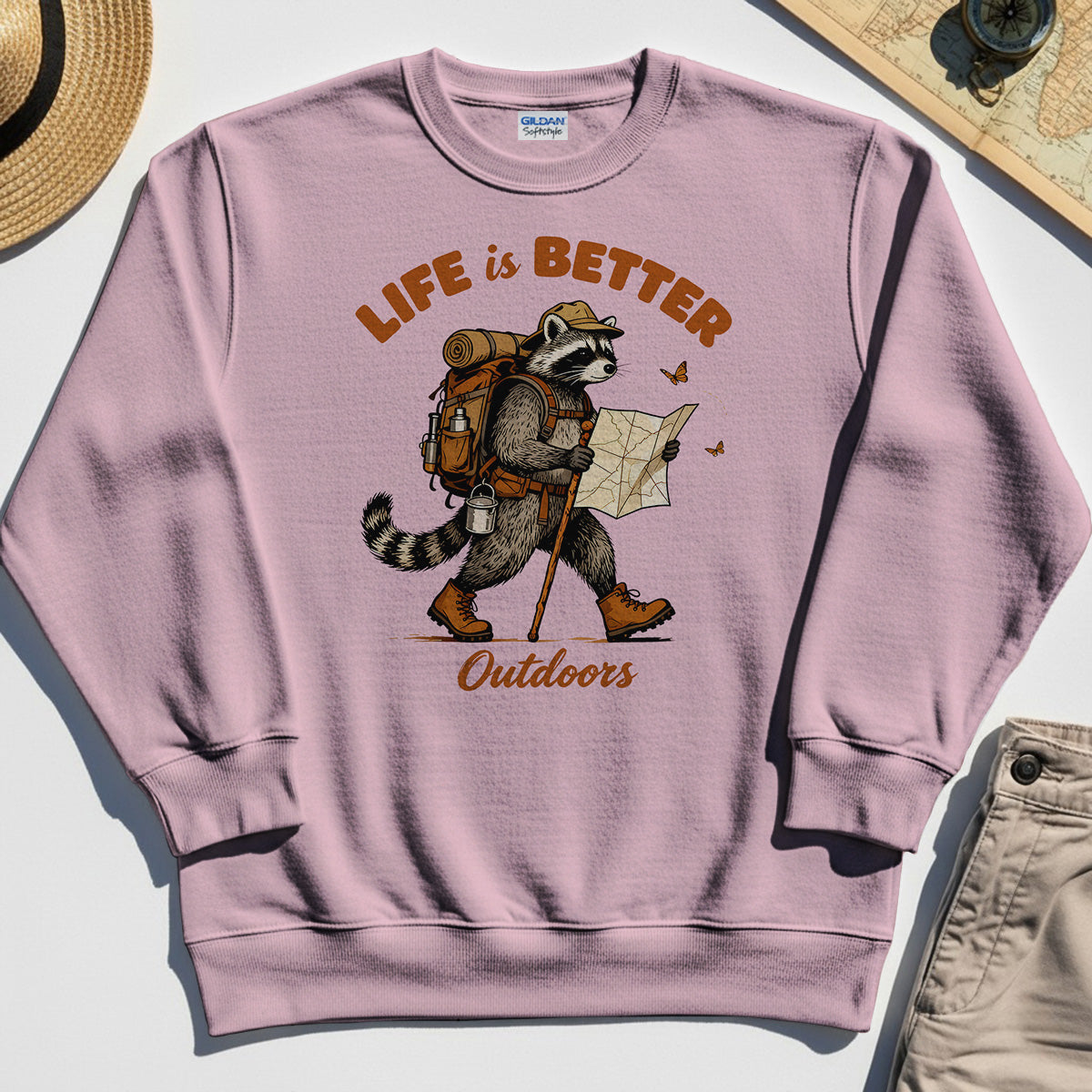 Raccoon "Life is Better Outdoors" Sweatshirt 5