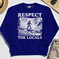 Bigfoot Respect The Locals Sweatshirt, Vintage Waterfall Hiking Graphic Sweatshirt For Camper And Adventurers 6