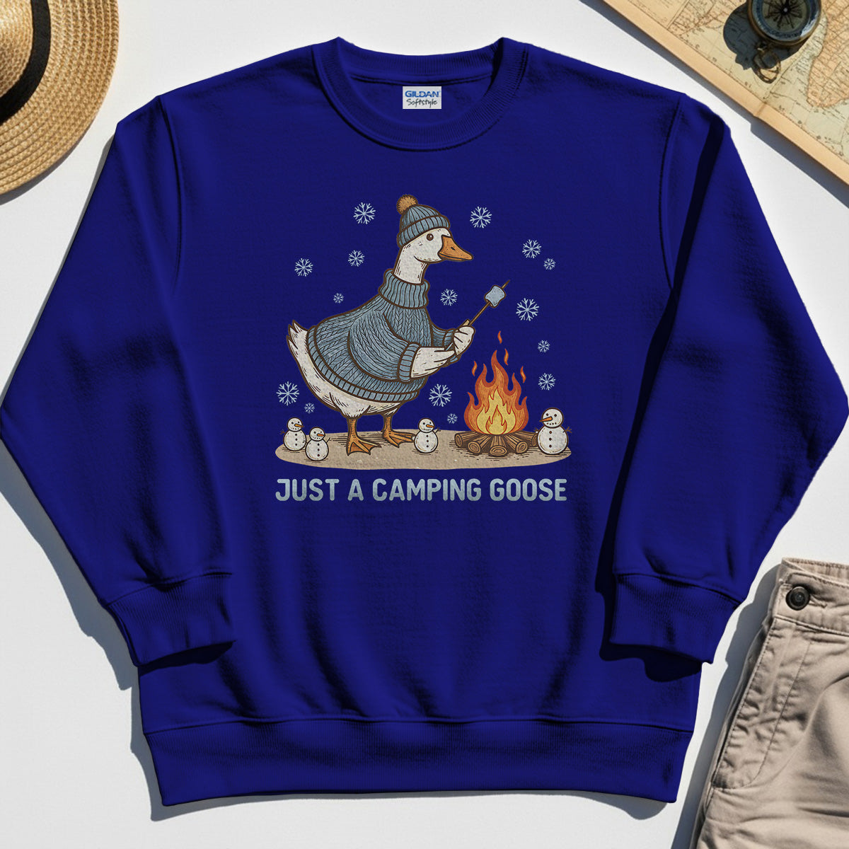 Funny Goose 'Just A Camping Goose' Outdoor Holiday Sweatshirt 6