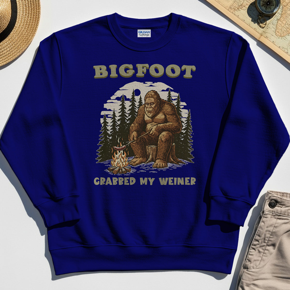 Retro Bigfoot Sweatshirt, "Grabbed My Weiner” 6