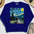 Funny Sasquatch Van Gogh Parody Sweatshirt, Bigfoot Starry Night Sweatshirt 6