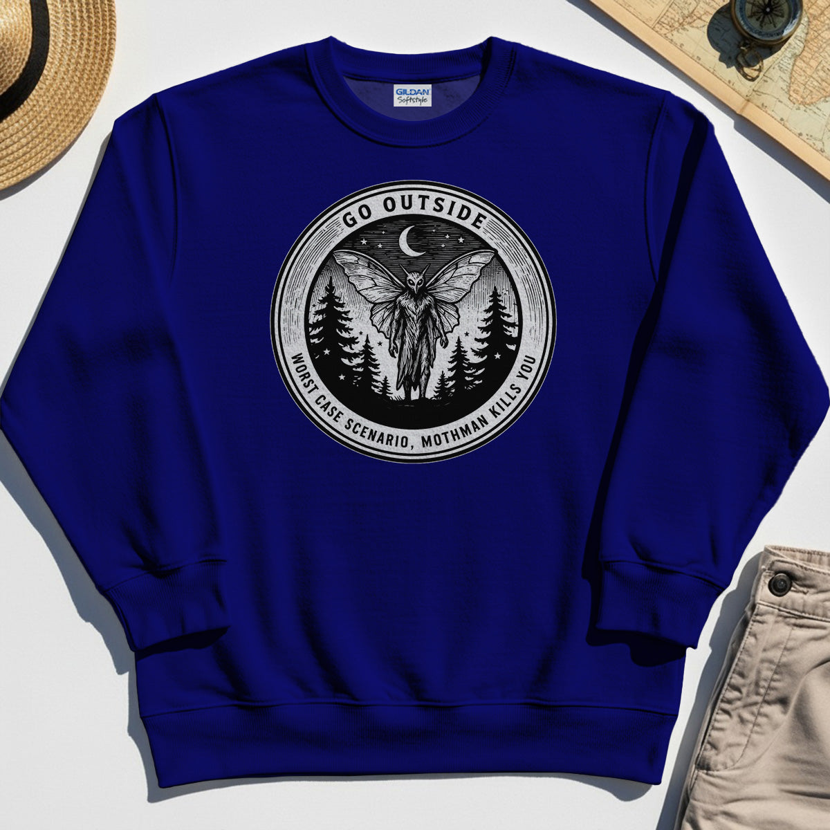 Funny Mothman Sweatshirt For Campers 6
