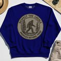Retro Respect the Locals Bigfoot Sweatshirt, Funny Sasquatch National Park Camping Sweatshirt 3