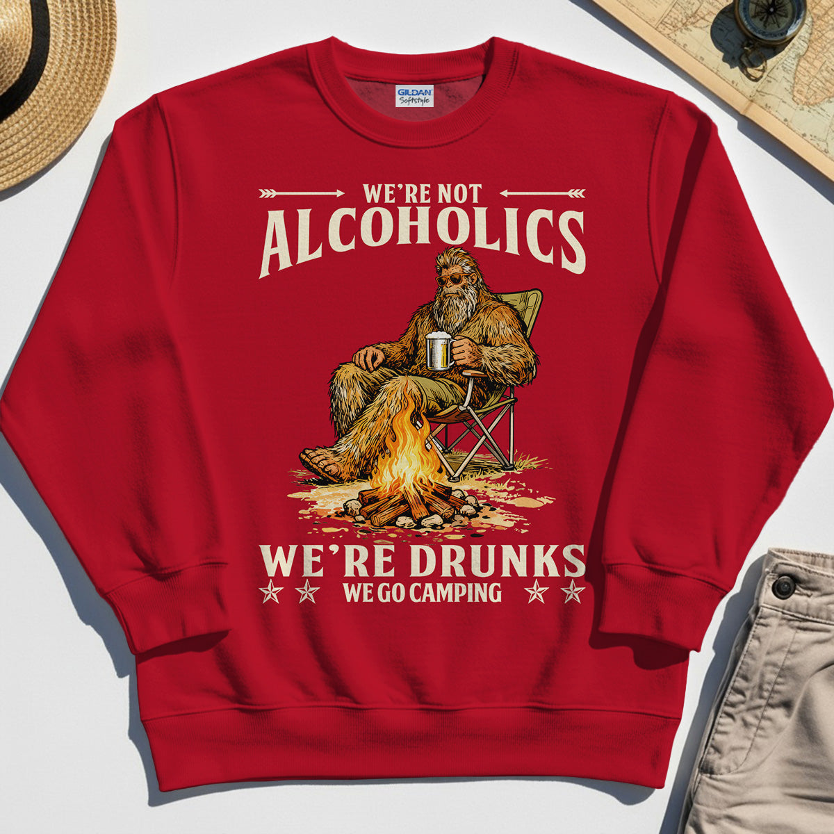 We’re Not Alcoholics We’re Drunks We Go Camping Sweatshirt, Funny Camping Beer Sweatshirt 7