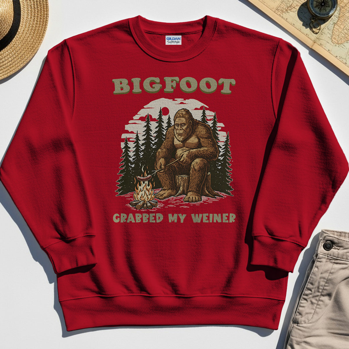 Retro Bigfoot Sweatshirt, "Grabbed My Weiner” 7