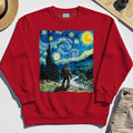 Funny Sasquatch Van Gogh Parody Sweatshirt, Bigfoot Starry Night Sweatshirt 7