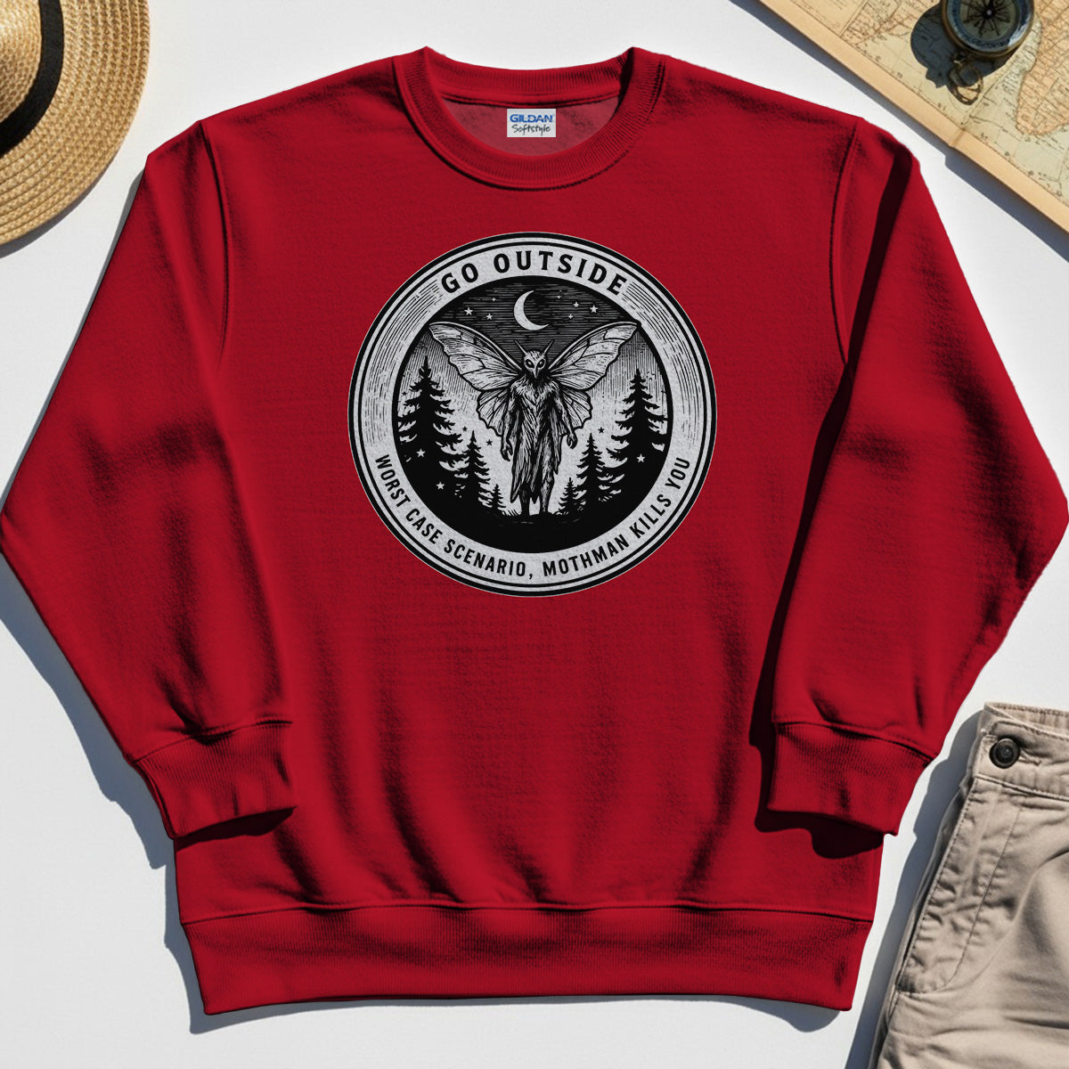 Funny Mothman Sweatshirt For Campers 7