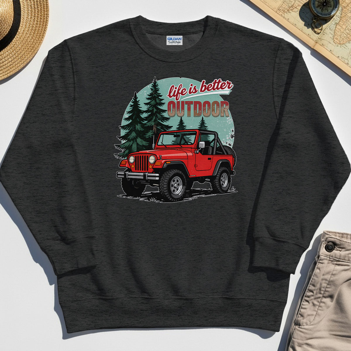 "Life Is Better Outdoor" Sweatshirt, Adventure Off-Road Camping Outdoor Sweatshirt 8