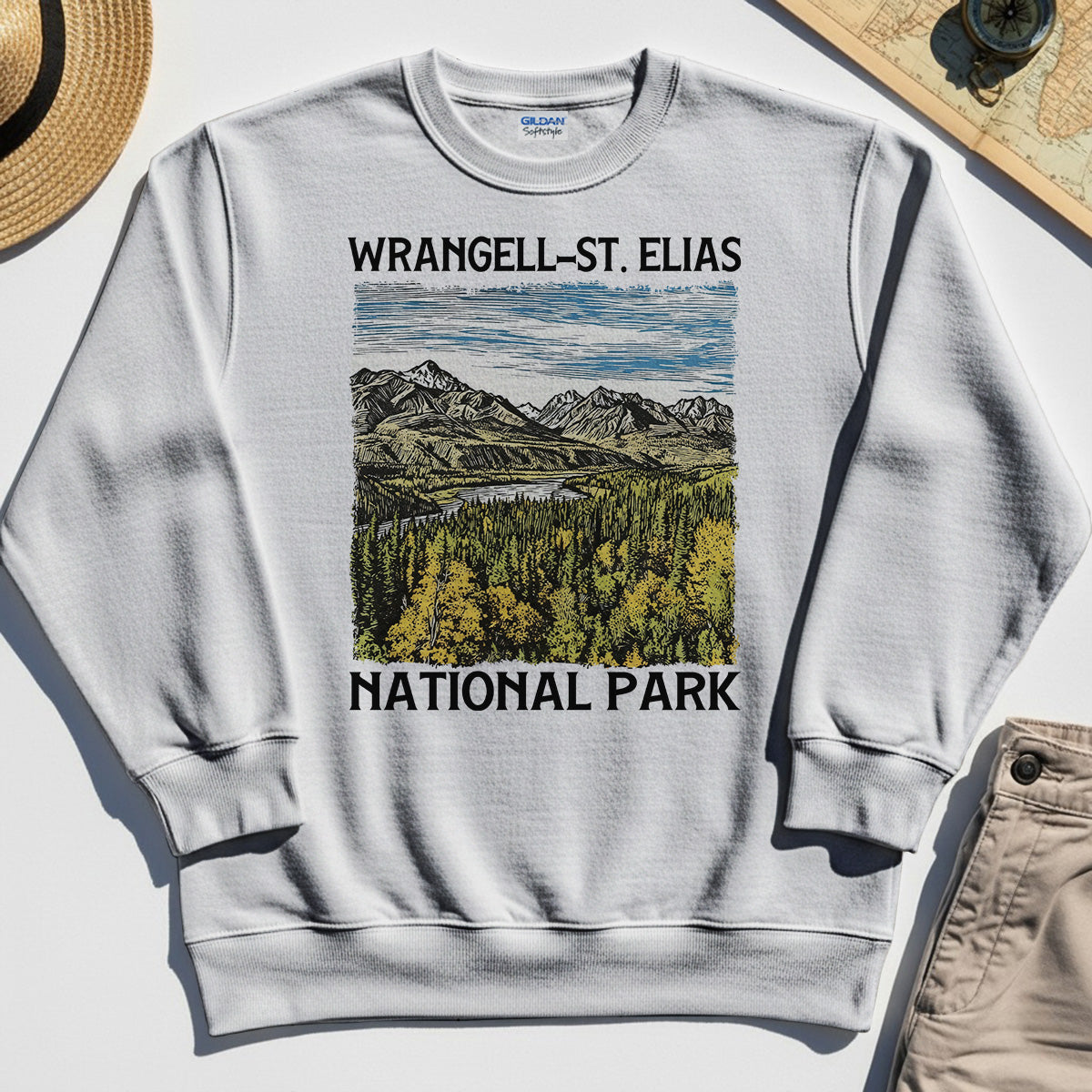 Alaska Mountain & Forest Wrangell-St. Elias National Park Sweatshirt 8