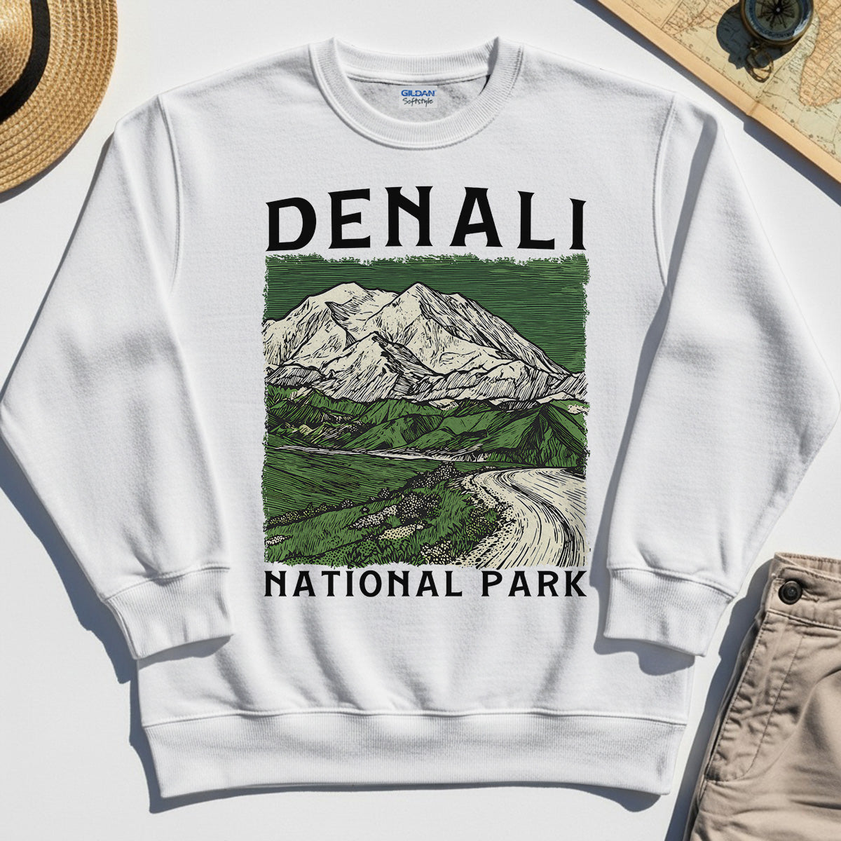Denali National Park Sweatshirt, National Park Mountain Landscape Sweatshirt 8