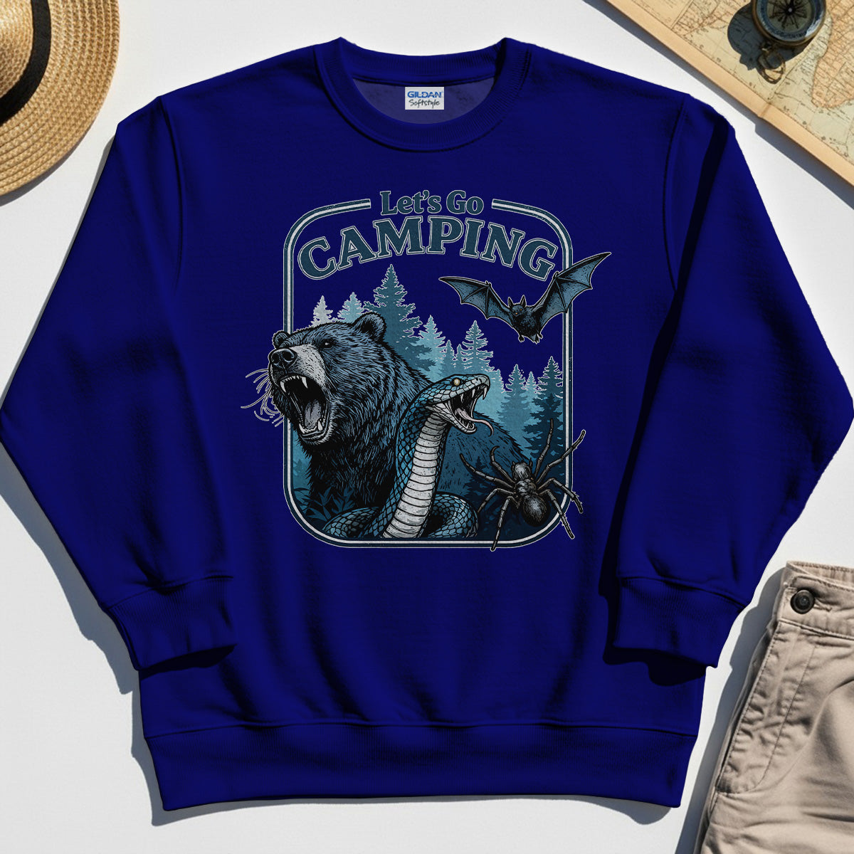 Let’s Go Camping Sweatshirt, Funny Outdoor Adventure Sweatshirt For Hikers and Campers 4