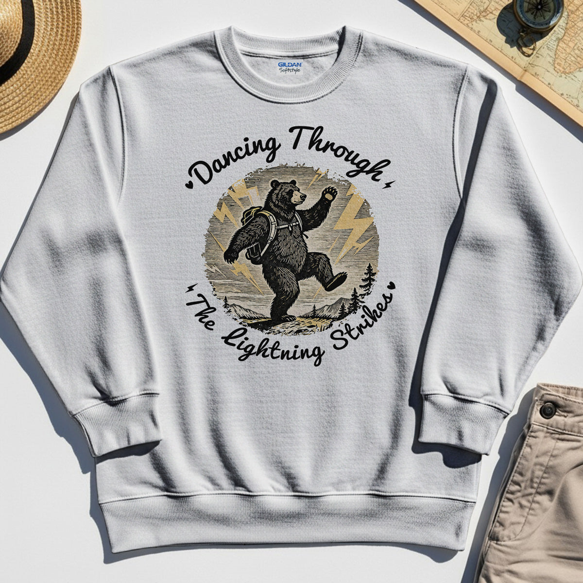 Dancing Through The Lightning Strikes Camping Bears Sweatshirt 8