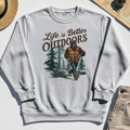 Bigfoot Life Is Better Outdoors Sweatshirt, Retro Camping Graphic Sweatshirts For Outdoor Adventurers 8