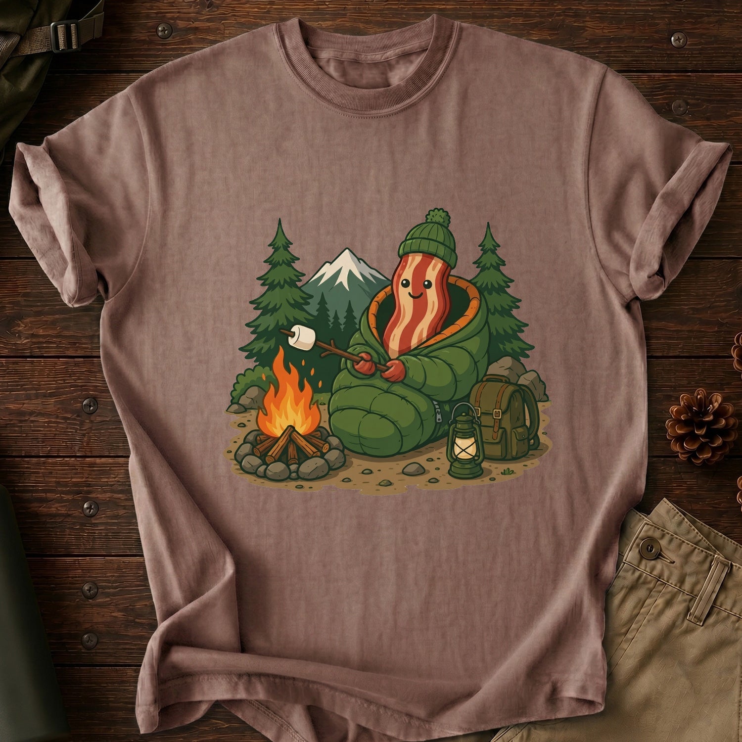 Camping Bacon T-Shirt