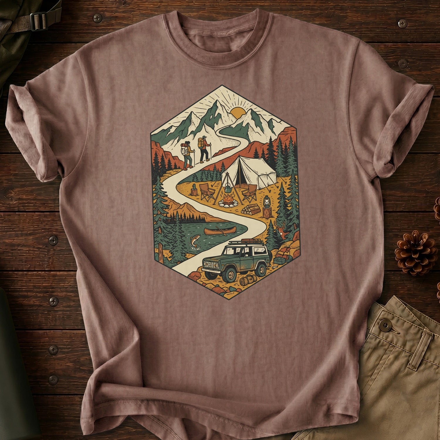 Illustration Road Camp T-Shirt