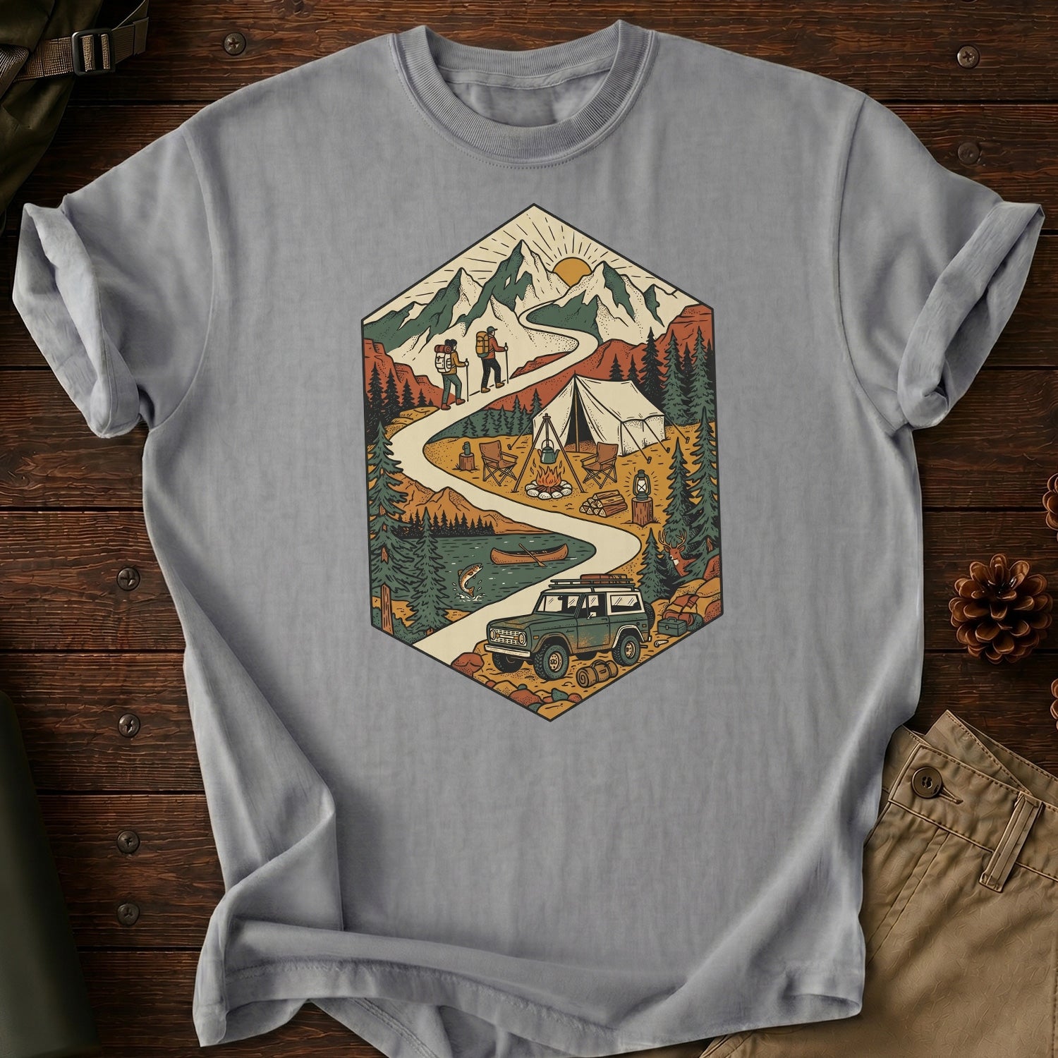 Illustration Road Camp T-Shirt