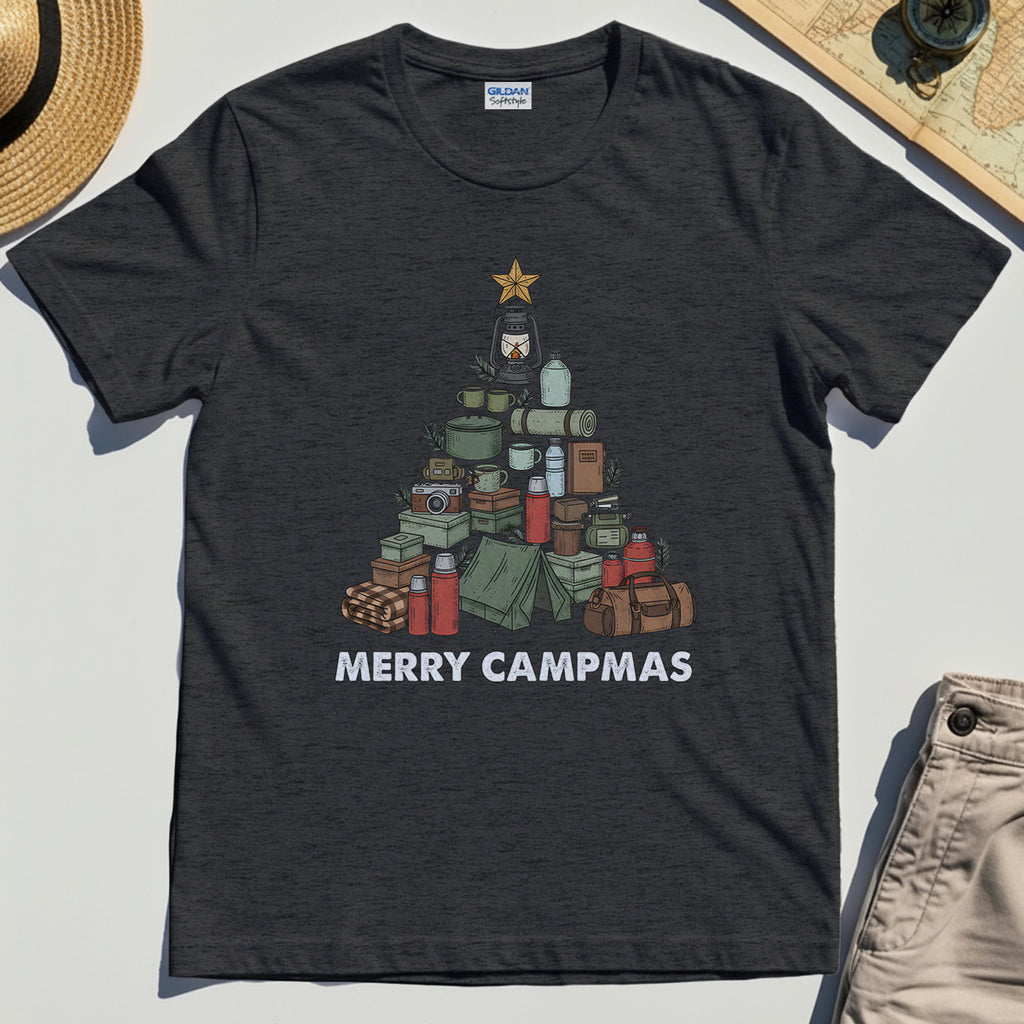 Camping Christmas Tree Shirt, Merry Campmas Gift Tee For Campers & Nature Lovers 4
