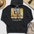 Van Life and Campfire Hoodies, Watercolor Campfire and Tent Graphic Hoodie For Outdoor Lovers 6
