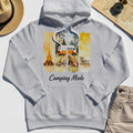 Van Life and Campfire Hoodies, Watercolor Campfire and Tent Graphic Hoodie For Outdoor Lovers 1