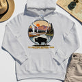 Retro Yellowstone National Park Hoodie, Bison Silhouette Outdoor Adventure Hoodies For Nature Campers 5