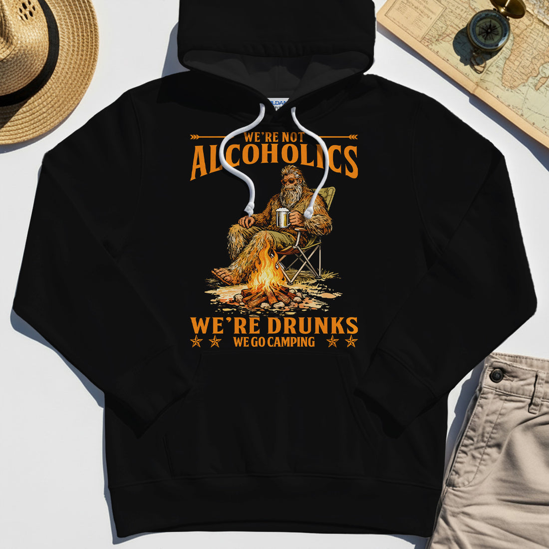We’re Not Alcoholics We’re Drunks We Go Camping Hoodie, Funny Camping Beer Hoodies 1