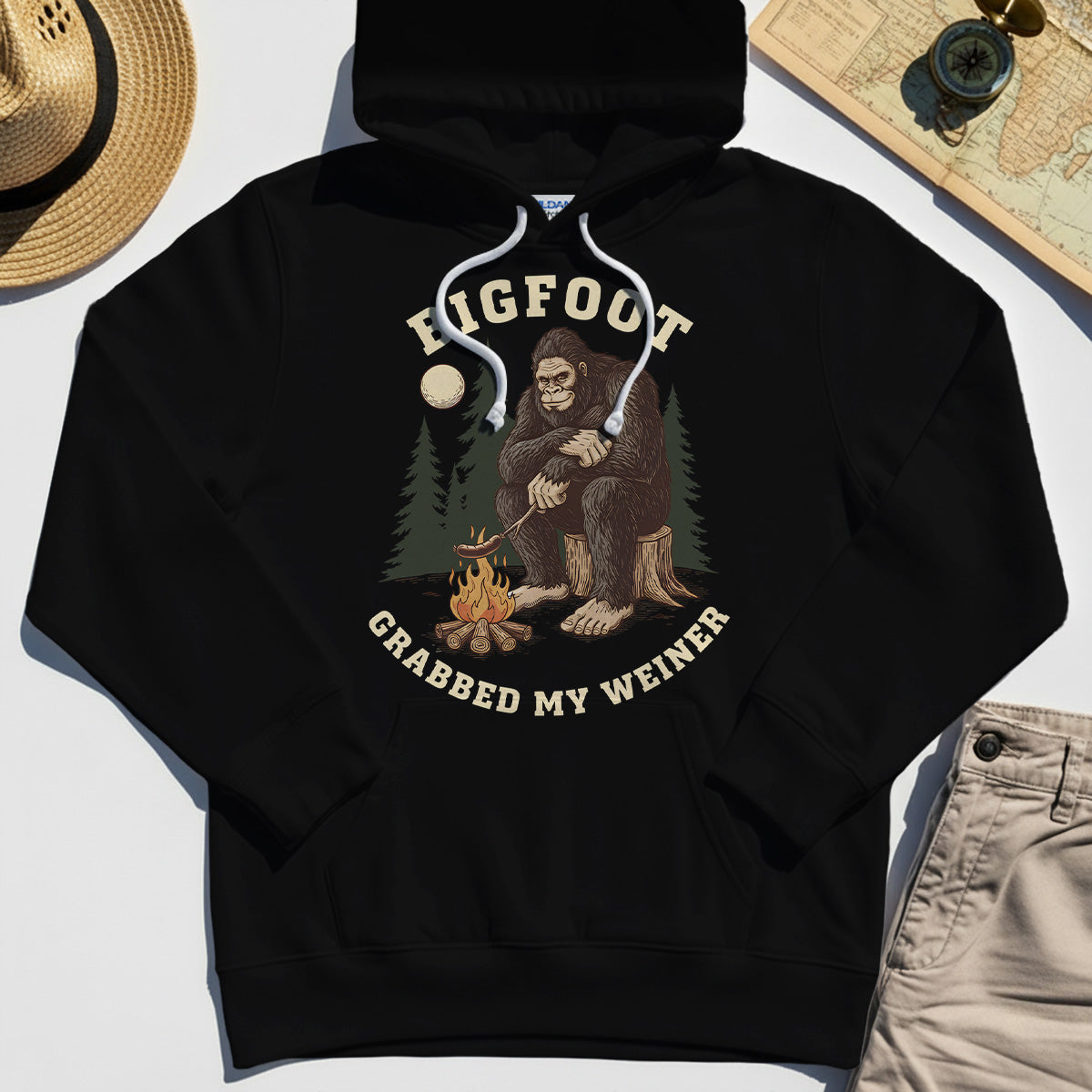 Bigfoot Grabbed My Wiener Hoodies 1