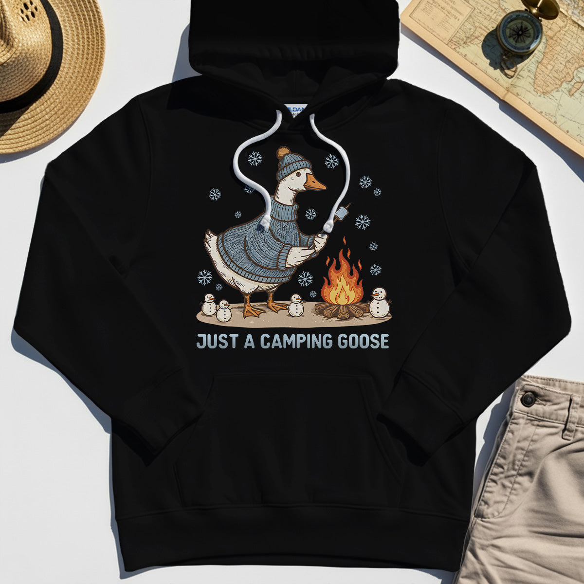 Funny Goose 'Just A Camping Goose' Outdoor Holiday Hoodie 2