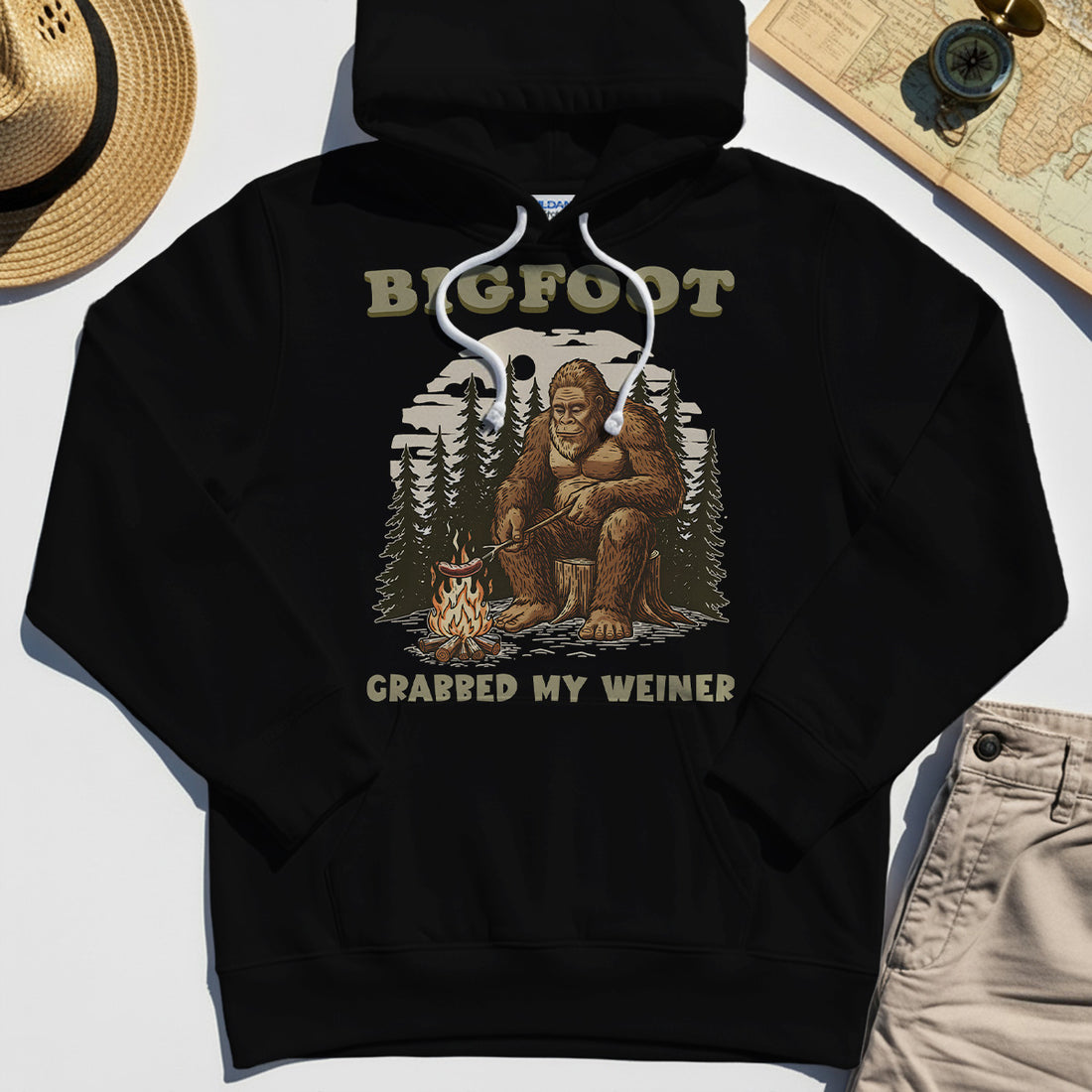 Retro Bigfoot Hoodies, "Grabbed My Weiner” 1