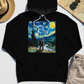 Funny Sasquatch Van Gogh Parody Hoodie, Bigfoot Starry Night Hoodie 1