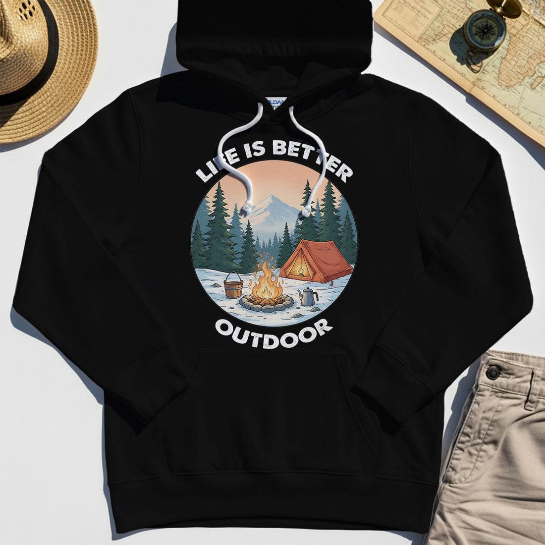 Funny Camping Life Is Better Outdoor Hoodie, Vintage Camping Hoodies For Outdoor Adventure Lovers 1