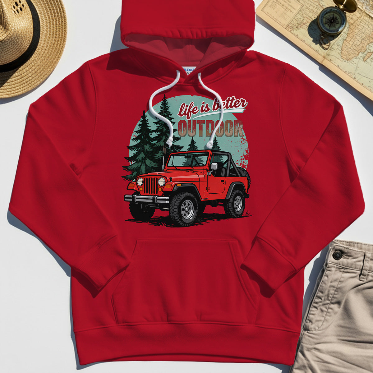 "Life Is Better Outdoor" Hoodie, Adventure Off-Road Camping Outdoor Hoodies 7