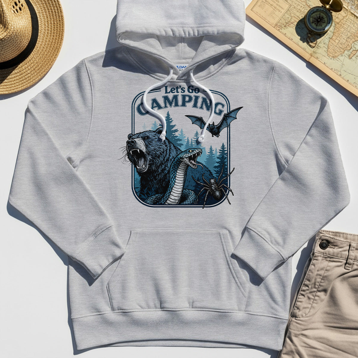 Let’s Go Camping Hoodies, Funny Outdoor Adventure Hoodie For Hikers and Campers 8