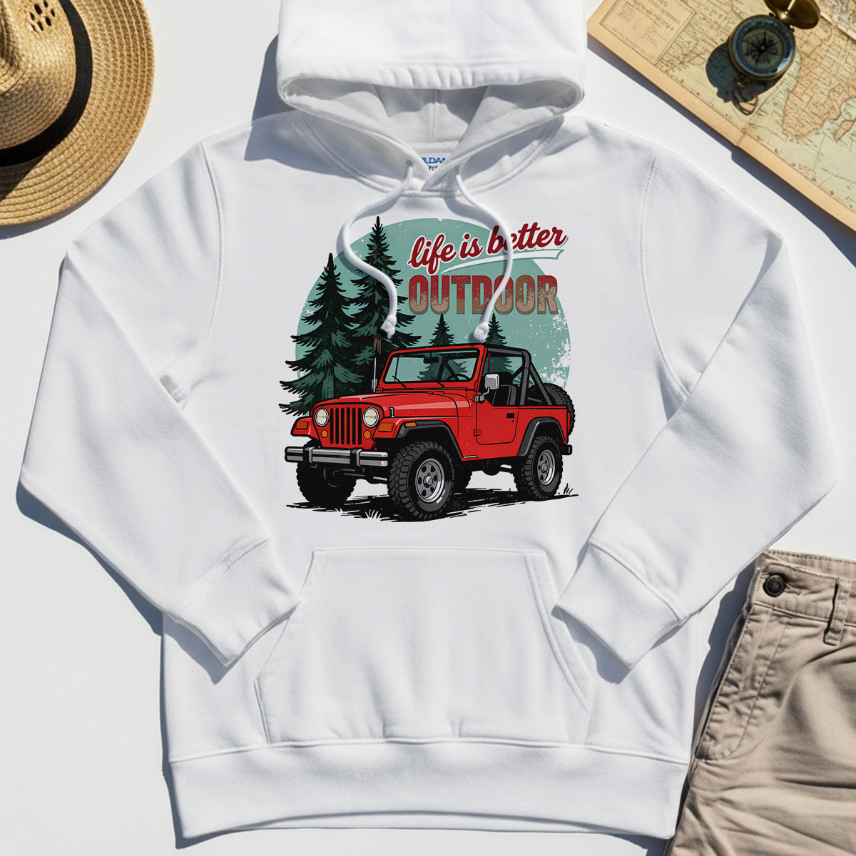"Life Is Better Outdoor" Hoodie, Adventure Off-Road Camping Outdoor Hoodies 8