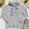 Elegant Flying Swallows Hoodie , Minimalist Wildlife Camping Graphic Hoodies Gift For Nature Campers 1