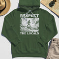 Bigfoot Respect The Locals Hoodie, Vintage Waterfall Hiking Graphic Hoodie For Camper And Adventurers 3