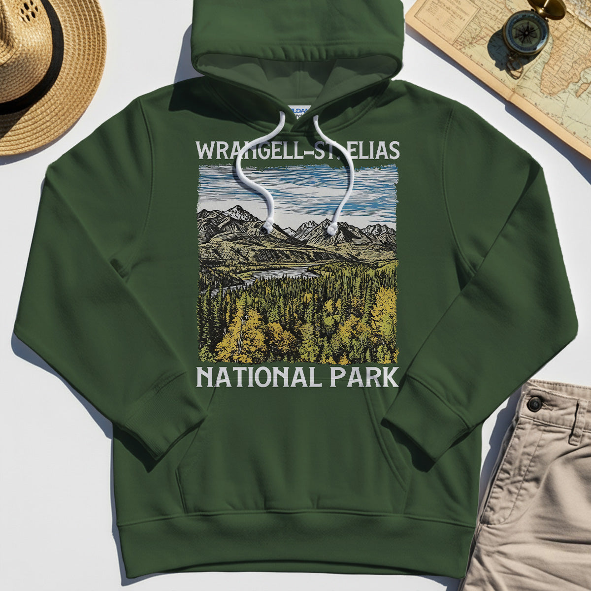 Alaska Mountain & Forest Wrangell-St. Elias National Park Hoodie 3