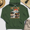 Yellowstone National Park Hoodie, Vintage Bison Sunset Mountain Hoodie For Campers 1