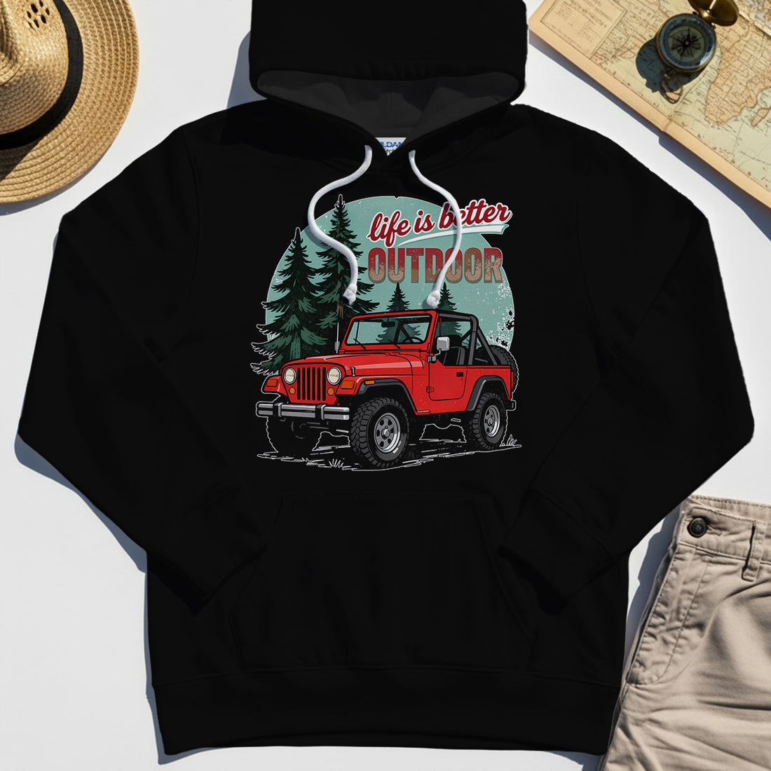 "Life Is Better Outdoor" Hoodie, Adventure Off-Road Camping Outdoor Hoodies 1
