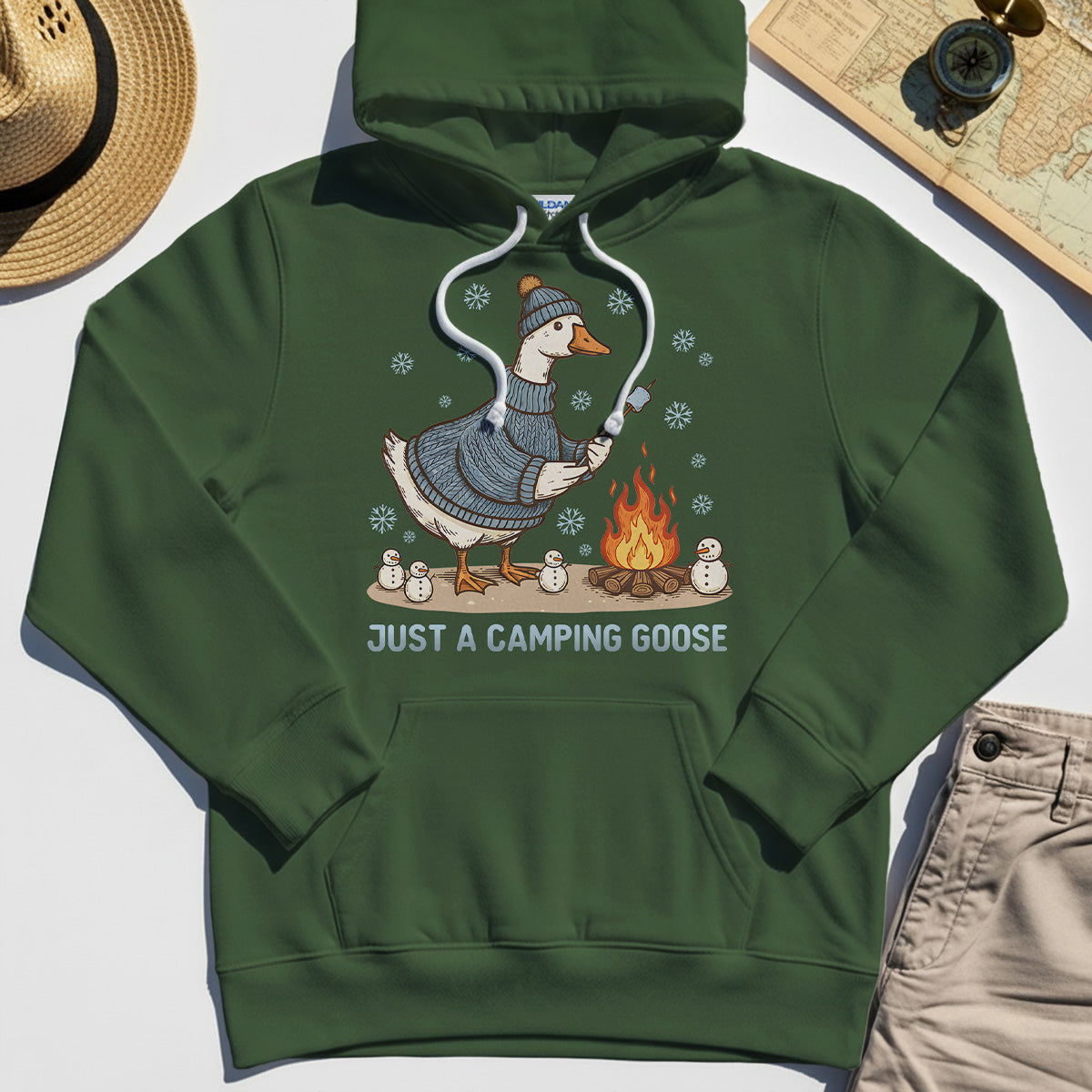 Funny Goose 'Just A Camping Goose' Outdoor Holiday Hoodie 3