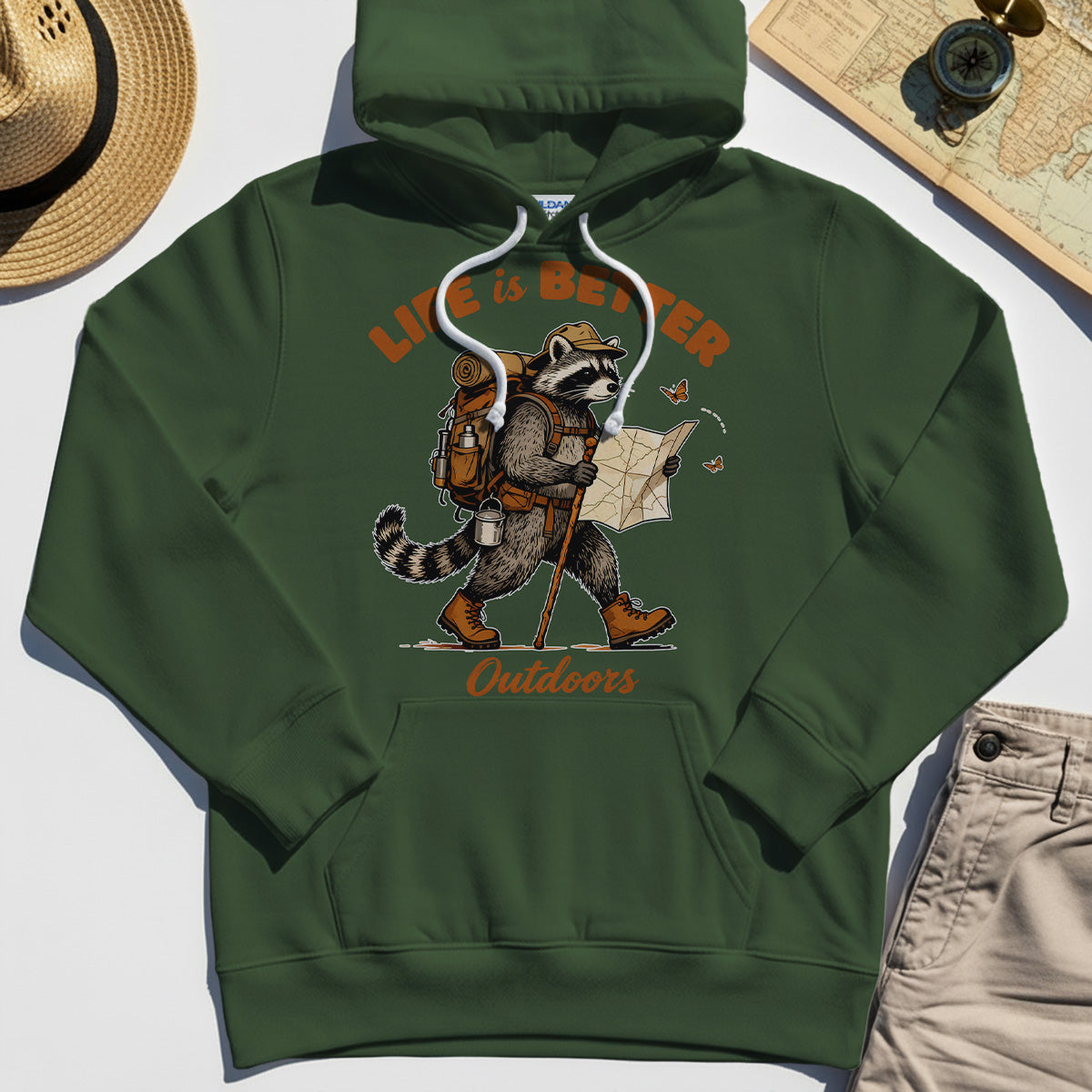 Raccoon "Life is Better Outdoors" Hoodie 3