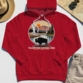 Retro Yellowstone National Park Hoodie, Bison Silhouette Outdoor Adventure Hoodies For Nature Campers 8