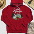 Funny Merry Christmas Camping Hoodie, Retro Camper Van Snowman Campfire Hoodies For Outdoor Lovers 8